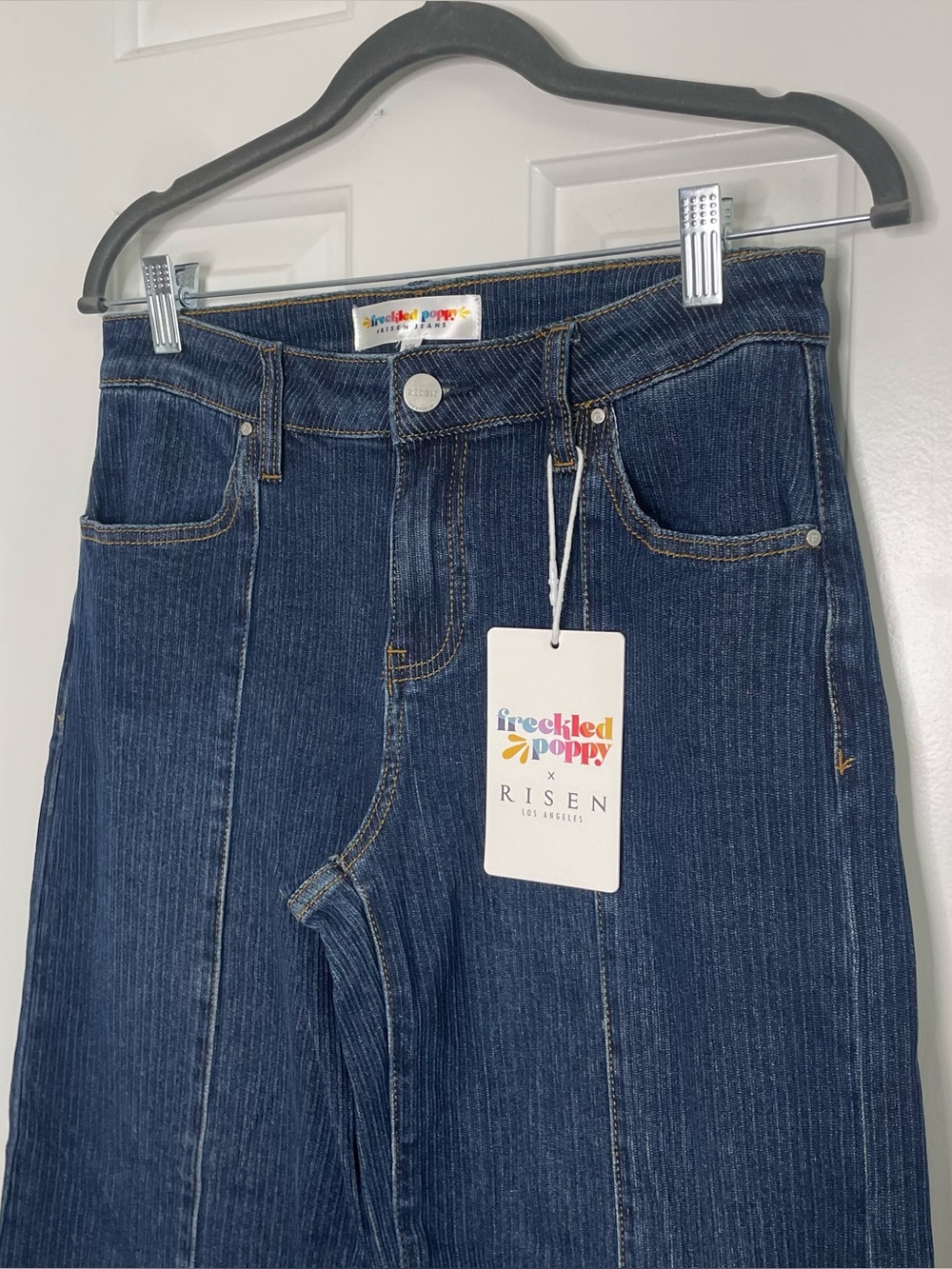 Risen x Freckled Poppy Lane Mid Rise Wide Leg Jeans Size 26 NEW - Picture 6 of 14